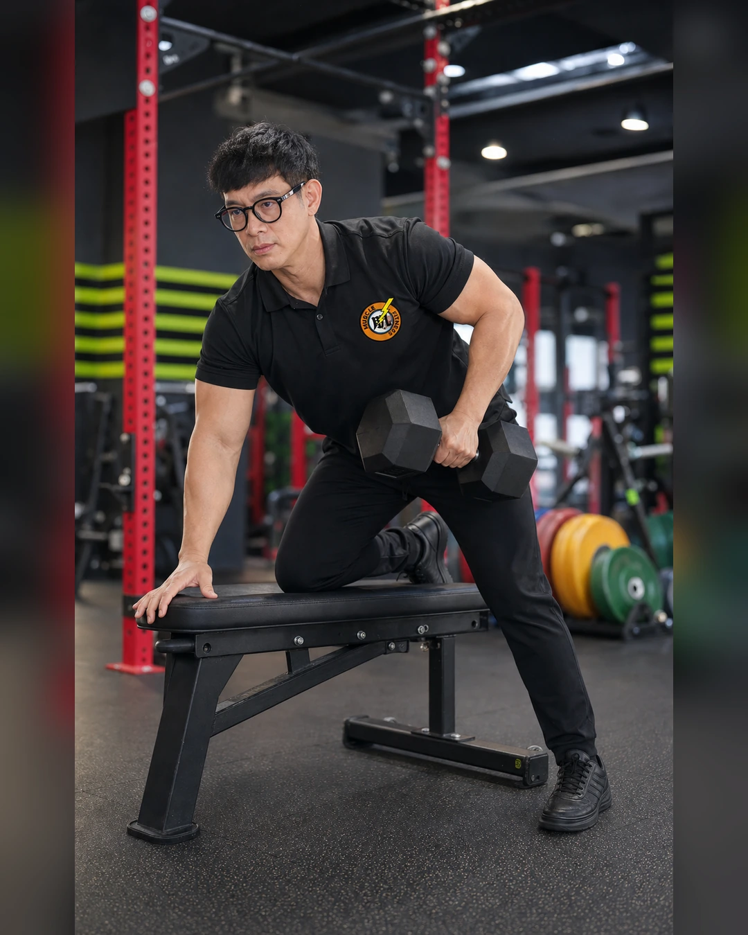 龍哥教練於斗六・斗南雙館進行訓練示範的形象照